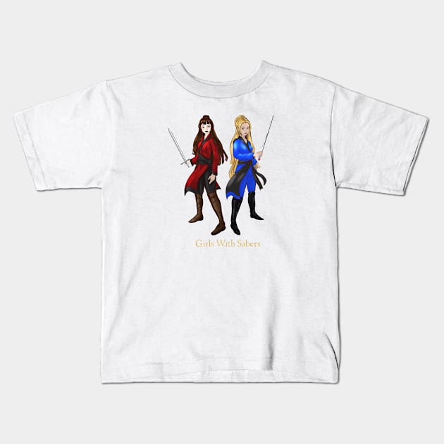 Girls With Sabers Avatars Kids T-Shirt by Girls With Sabers